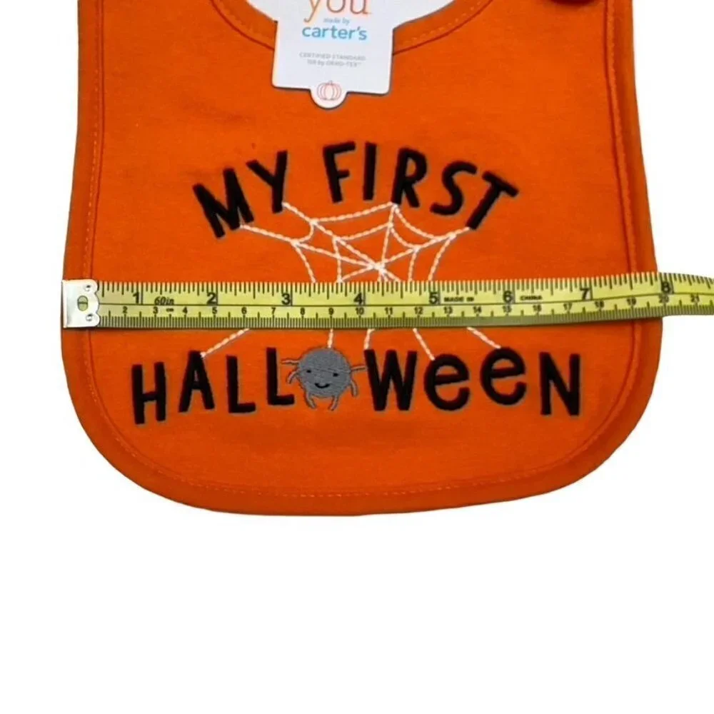 Carter's My Fist Halloween Teething Bib Spiderweb